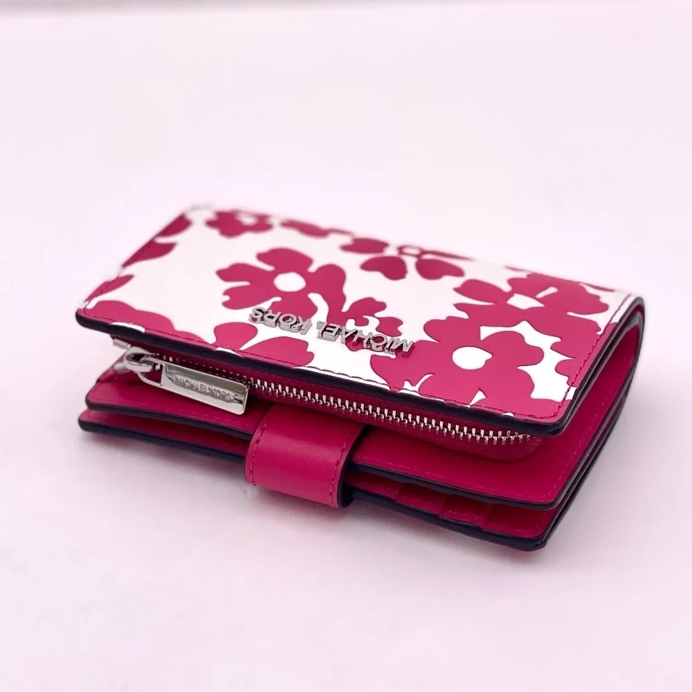 Michael Kors Jet Set Medium Floral Print Bi-Fold Wallet